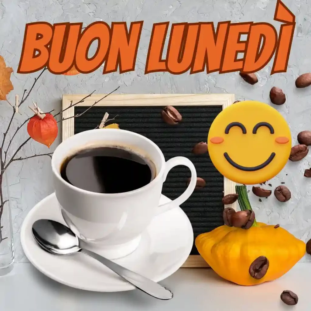 Immagine di Buon lunedì con caffè e smile sorridente